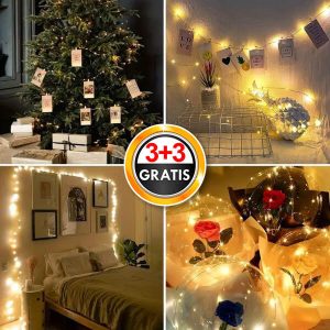 2x 3m Lempučių girlianda su spaustukais nuotraukoms kabinti | PHOTOGLO