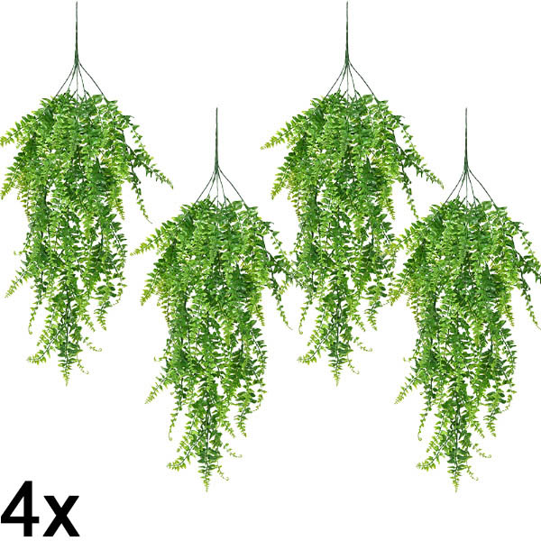 4x Dirbtinė kabanti papartis (80 cm) | FERNY