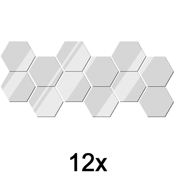 1x Sienų lipdukai su veidrodžiais (12 vnt.) | HEXAGEM