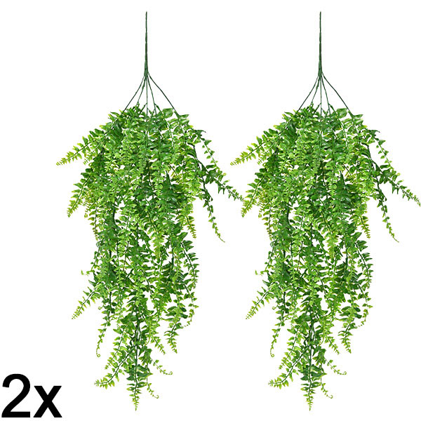 2x Dirbtinė kabanti papartis (80 cm) | FERNY