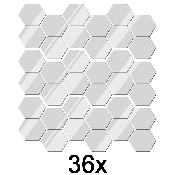 3x Sienų lipdukai su veidrodžiais (12 vnt.) | HEXAGEM