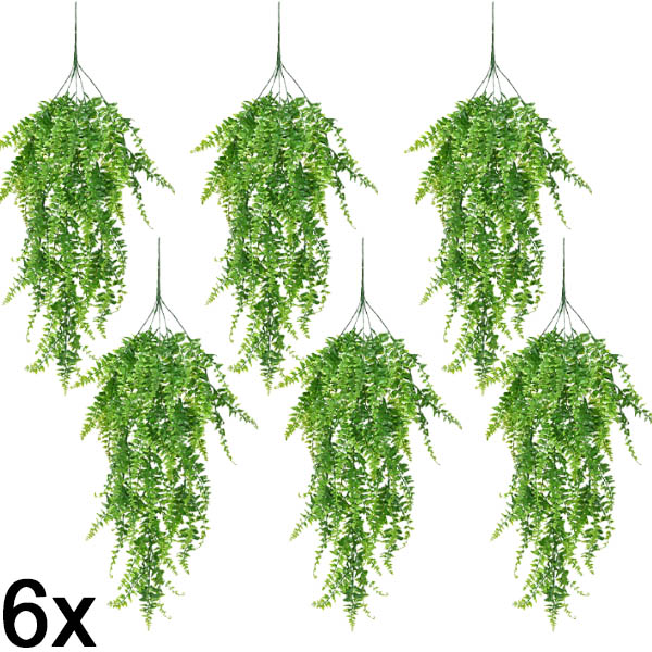 6x Dirbtinė kabanti papartis (80 cm) | FERNY