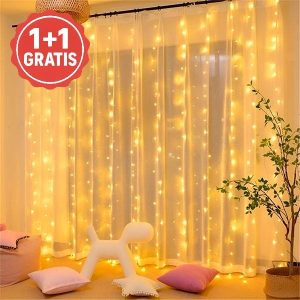 Kalėdinė LED šviesų užuolaida - | CURLIGHT 1+1 NEMOKAMAI